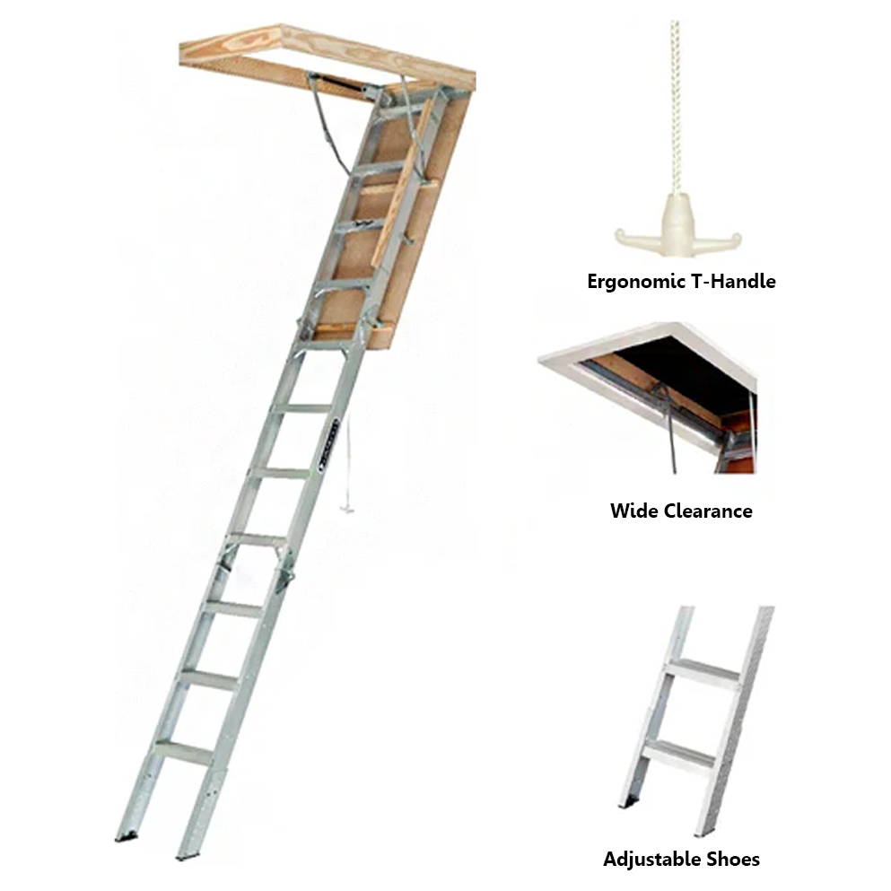 Louisville AL2240MG Aluminum Attic Ladder  Louisville AL2240MG Aluminum Attic Ladder
